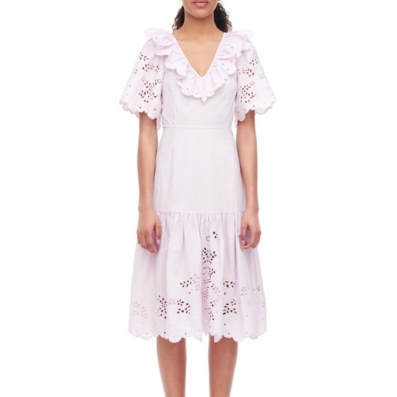 Rebecca Taylor Dresses & Skirts - Sold Rebecca Taylor Lilac Flare Cotton Midi Dress